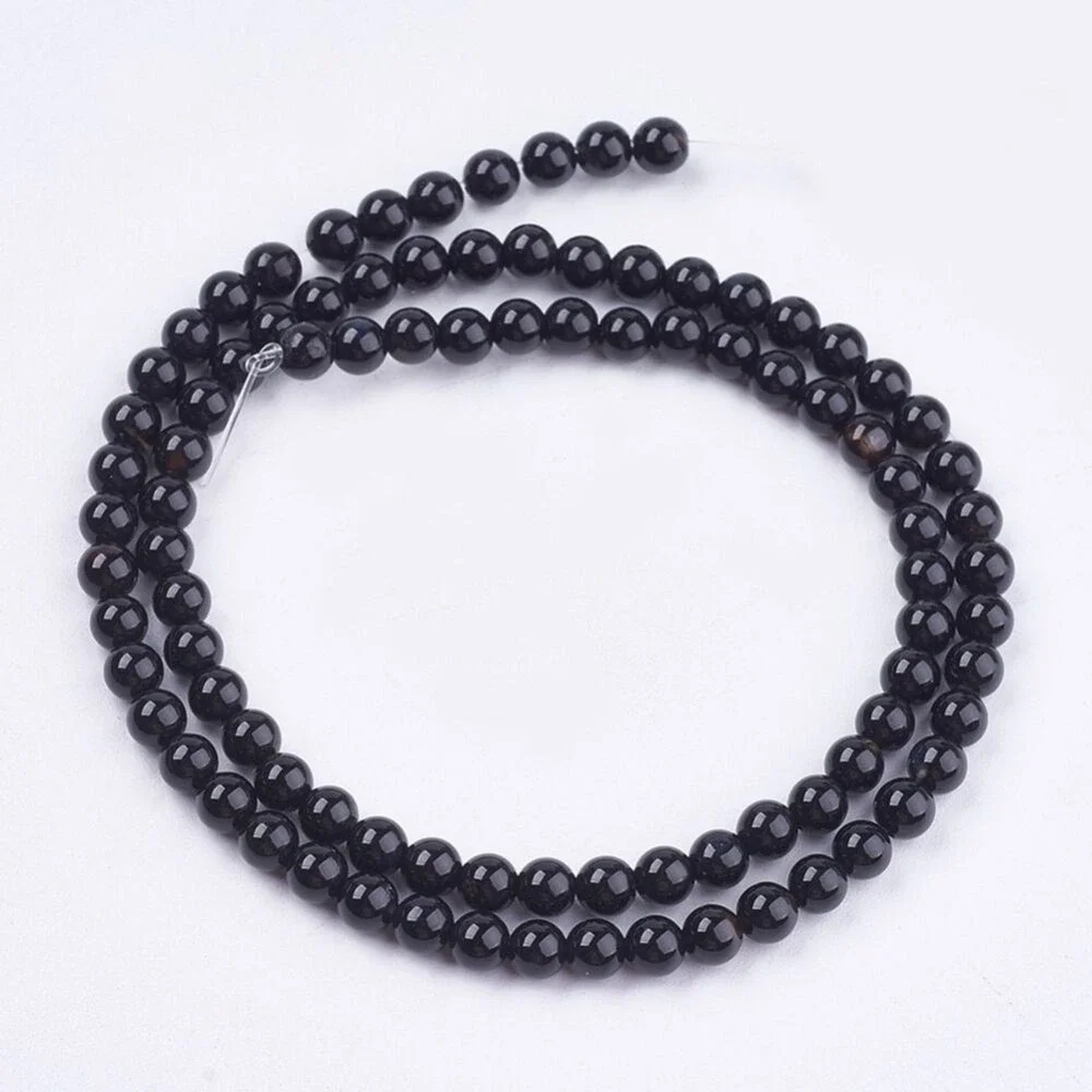 4MM Black Onyx Beads-ONE Gemstone Bead Strand-Jewelry Making Supplies Crafts NWT